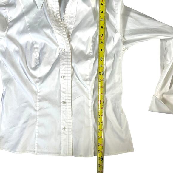 Carlisle White Pleated-Trim Button-Front Blouse – Size 10 – NWT - Picture 8 of 12